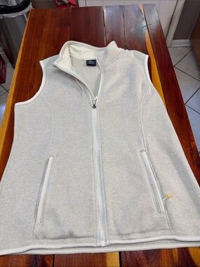 Charles River Apparel Ivory Full-Zip Knit Vest Ladies Large